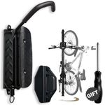 Larqety Adjustable Swivel Bike Wall Mount,Bike Storage with 3-Position Adjustment,Maximizes Use of Floor Space,Holds up to 66 lbs(Black)