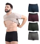 FREECULTR Men's Underwear Anti Bacterial Micromodal Airsoft Trunk - Non Itch No Chaffing Sweat Proof - Prussian Blue,Pot Black,Seaweed Green,Smoke Grey,Sangria Wine Size S Pack 5