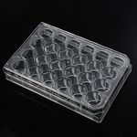 CryoKing 24-Well Polystyrene Cell Culture Plates with Lids, Individual Wrapped Plates, Sterile, Tissue Culture Treated Plate for Laboratory Chemical Reaction, Case of 50