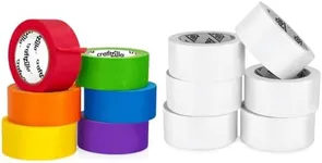 Craftzilla Colored Masking Tape and Lockport Heavy Duty White Duct Tape - 12 Rolls Bundle