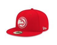 NBA Atlanta Hawks Men's Official 59FIFTY Fitted Cap, 7.25, Red