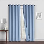 Home Beyond & HB design - Room Darkening Blackout Curtains, Thermal Insulated Grommet Window Curtains for Living Room Bedroom, 52 by 84 Inch (2 Panels, Blue)