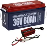 Dakota Lithium - 36V 60Ah LiFePO4 Deep Cycle Battery - 11 Year USA Warranty - 2000+ Cycles - For 36V Trolling Motors, Fish Finders, Electric Motors, Marine, and More - 36v 8amp Charger Included