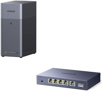 UGREEN NASync DH2300 2-Bay Desktop NAS Bundle with 2.5gb Switch