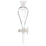 stonylab Graduated Separatory Funnel, Heavy Wall Pear-Shaped Conical Borosilicate Glass Separating Funnel with PTFE Stopcock and Plastic Top Stopper, 60 ml