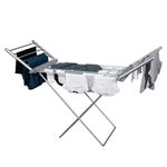 Abode Heated Electric Clothes Dryer Adjustable Clothes Airer with Foldable Wings & Protective Cover, Aluminium Drying Rack, Energy Efficient, Garment Dryer for Indoor, AECHD2001 (Horse Drying Rack)