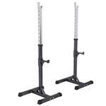 GORILLA SPORTS® Squat Rack - Adjustable, 52 x 53 x 105-172 cm, Max Load 500 kg, Black - Barbell Rack, Power Rack, Heavy Duty Stand, Weight Bench Support, Holders