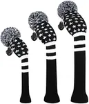 Scott Edward Golf Headcovers for Woods Set of 3 Fits Well Driver(460cc) Fairway Wood and Hybrid(UT) The Perfect Change for Golf Bag