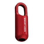 Mini Smart Fingerprint Lock Biometric USB Rechargeable Padlock Chip Anti-Theft,for Luggage Box Bag (RED)