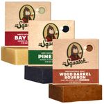 Dr. Squatch All Natural Bar Soap for Men, 3 Bar Variety Pack, Pine Tar, Wood Barrel Bourbon, Bay Rum - Men's Bar Soap