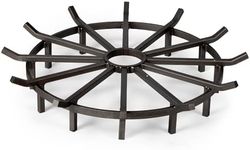 TITAN GREAT OUTDOORS Ash & Ember 32" Wagon Wheel Fire Grate, High-Efficiency Smoke-Free Fireplace Log Grate, Decorative Wood Burning Lifted Grate Pit, Sandblasted Steel with Light Oil Coating