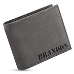 Personalized Wallets for Men, Gray 