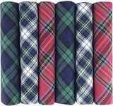 Hetherington Gray Box of 6 Tartan Plaid Cotton Handkerchiefs for Men