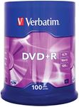 Verbatim 43551 4.7GB 16x DVD+R Matt Silver - 100 Pack Spindle