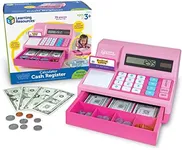 Learning Resources Pretend & Play Calculator Cash Register Pink - 73 Pieces, Ages 3+ Cash Register for Kids, Play Money for Kids, Toddlers Toys, Easter Basket Stuffers