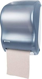 San Jamar Tear-N-Dry Classic Paper Towel Dispenser Dispenses Universal Paper Rolls with Touchless Dispensing for Bathroom, Kitchens, Restaurants, and Cafeterias, Plastic, Arctic Blue