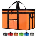 NZ Home 3XL Insulated Cooler Bag and Food Warmer for Food Delivery & Grocery Shopping with Zippered Top, Orange (1 Pack)