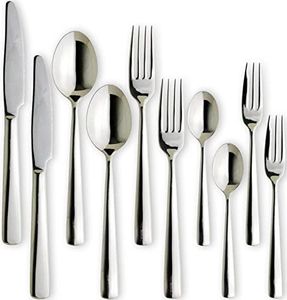 Nagao Lucky Wood Dayton Dinner Cutlery Set, 10 Pieces, Knife, Spoon, Fork, 18-8 Stainless Steel, Made in Japan