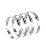 NEBURORA 3 Inch Hose Clamp Adjustable 304 Stainless Steel Duct Clamp 4 Pack Worm Gear Clamps 2.4"-3.2" Diameter Fuel Line Hose Pipe Clamp for Dryer Vent Air Duct Automotive Plumb