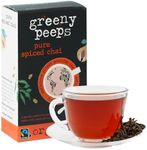 Greenypeeps Organic Pure Spice Chai Tea - Individually Wrapped Spiced Black Chai Tea Bags - Aromatic Blend of Ceylon Black Tea with Cinnamon, Ginger, Cardamom, Pepper, Nutmeg - Caffeinated