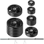 Lifeline Fitness 500 Pound Olympic Weight Set With Bar - Commercial Grade, Rubber Coated Olympic Grip Weight Plates, Barbell, and Spring Clips - Perfect Home Gym Workout Set