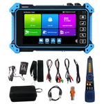WANLUTECH IP Camera Tester IPC 5000 Series CCTV Test, 5 Inch IPS Touch Screen 4K H.265 CVBS CVI TVI AHD Analog Camera RJ45 Cable TDR Tester with PoE/Rapid/IP Discovery/VGA (IPC-5200C Plus)