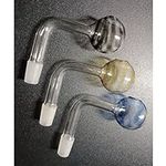 Glass Pipe Oil Burner for Water Bong Smoking Accessories, 10mm Male with Thick Colorful Bowl, No Nicotine, No Liquid