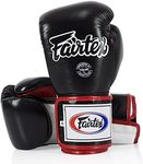 Fairtex BGV5 Muay Thai Boxing Gloves for Men, Women, Kids | Special Lock Thumb Design | MMA Gloves| Premium Quality, Light Weight & Shock Absorbent Boxing Gloves -(Black/White/Red Piping/16oz)