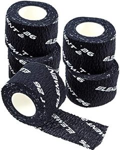 Element 26 Athletic Weight Lifting Tape - Premium Thumb and Finger Tape - Black Hook Grip Tape - Sticky and Stretchy Tape with Sweat Resistant Adhesive (5 Rolls - 1.5" Width, Black)