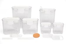 Progressive ProKeeper Baker's Airtight Kitchen Storage Canister Container Set for Flour, Sugar & More, Keeps Ingredients Fresh, with Accessories (White, 6- Piece)