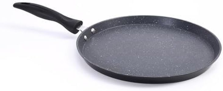 Wonderchef Duralite Die-cast 28 cm Dosa Tawa | 5 Layer Healthy Duramax Non-Stick Coating | Soft Touch Handle | Pure Grade Aluminium | PFOA Free | 2 Year Warranty Grey