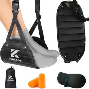 KUTABS Foot Hammock for Plane or Travel Pillow - Airplane Foot Hammock and Plane Foot Rest - Ultimate Travel Accessories with Sleep Mask and Ear Plugs