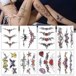 MAYCREATE® 8 sheets Temporary Tattoos Sticker for Women Clavicle Temporary Tattoo Sticker Waterproof Temporary Tattoo Stickers for Arm, Waist, Chest, Temporary Tattoo for Fun