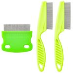 3 Pcs Flea Combs, Stain Remover Pet Combs for Cat Fleas Lice Tear Fine Tooth Grooming Removal Tool