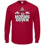 SMACK APPAREL TALKIN' THE TALK Horns Down T-Shirt for Oklahoma College Fans (SM-5XL), Cardinal Long Sleeve, XX-Large