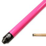 Jonny 8 Ball JET JUNIOR 42 Inch 2 Piece Centre Joint Ash Snooker Pool Cue - 10mm Tip Elk Master (Pink)