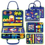 Toddler Busy Board Montessori Toys for 1-4 Year Old Kids Activities Sensory Board for Learning Fine Motor Basic Dress Skill Preschool Educational Toy Learning Travel Toy Gift for Girls and Boys