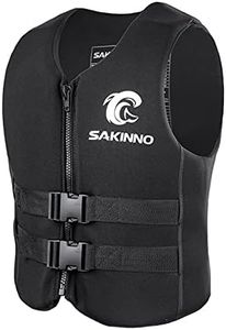 huraty Unisex Adults Swim Vest, Swimming Training Jacket Swimsuit with Adjustable Straps, Outdoor Water Sports Vests for Boating, Kayaking, Surfing, Sailing, Black, XXXL