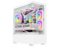 ASC Gaming PC Tower, AMD Ryzen 5 5500, 16GB RAM, 1TB+256GB SSD, RTX4060 8GB Graphics, Windows 11, White RGB 9 Fan Glass Gaming Case..