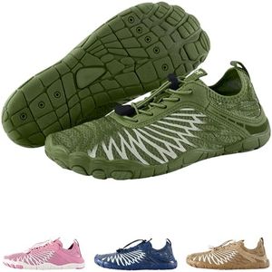 HF Signature Pro Healthy & Non-Slip Breathable Barefoot Shoes, Flexible Lightweight Daily Wear Walking Shoes Unisex Army Green