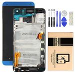 LCD Screen Replacement Frame for HTC ONE M7 802D 802D 802W,Touch Screen Replacement Parts,Professional Tools Include(Blue)