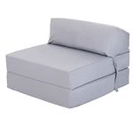 Ready Steady Bed Comfortable Fold Out Z Bed Chair | Sofa Bed Futon Lightweight | Soft Water resistant Cover | Ergonomically Designed Single Mattress Zbed (Silver)