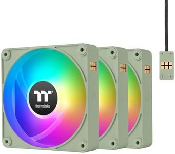 Thermaltake CT120 EX ARGB Reverse PC Cooling Fan Matcha Green 3-Fan Pack, Magnetic Connection, 5V Motherboard Sync, 16.8 Million Colors 9 Addressable LEDs, 120 mm Case/Radiator Fan, CL-F198-PL12MG-A