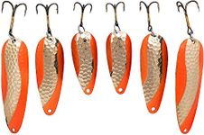 Lucky Strike Hammered Orange Gold Lure Kit, Triple Hooks - Designed in Canada | 6 Packs