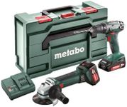 Metabo 685082000 Combo Set 18 V Drill BS Cordless Angle Grinder W 18 LTX 125 Quick, Green, Grey, Black, Red