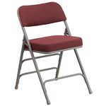 Flash Furniture 2 Pk. Hercules Series Premium Curved Triple Braced & Double Hinged Burgundy Fabric Metal Folding Chair