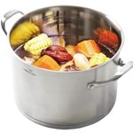 HOMICHEF Heavy Ecological Nickel Free Stainless Steel Stock Pot w/Lid (24 cm, 7.5 Litre) - Induction Pot 7.5L Matte Polished Cooking Pot