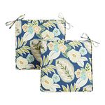 Greendale Home Fashions Outdoor 18-inch Square Reversible Seat Cushion, Magnolia Floral 2 Count