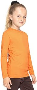 Girl's Long Sleeve Crew Neck Top Orange X-Large