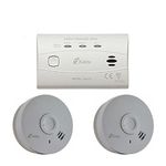 Kidde CO4SA Twin Smoke Alarm & Carbon Monoxide Alarm Pack - 10 Year Alarm Safety Pack - 10 Year Sealed Battery